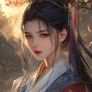 古风美女头像插画封面