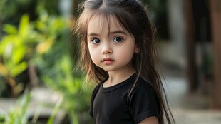 怡然自得的小女孩壁纸