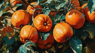 蒲州珠蜜柿插画