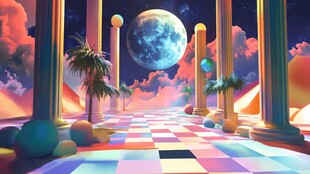 霓虹灯场景造型