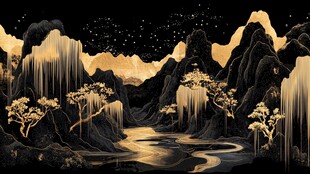 发光新中式山水