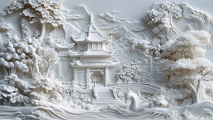 牙雕山水