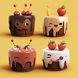 卡通蛋糕模型