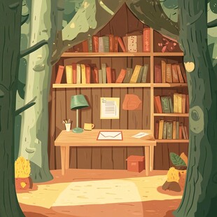 图书馆插画