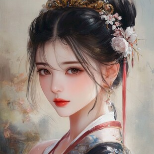 古风美女头像插画封面