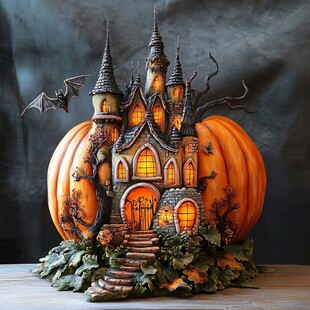 万圣节南瓜屋摆设