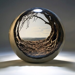 水晶球中的秋景