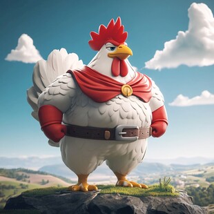 卡通霸气鸡大侠头像