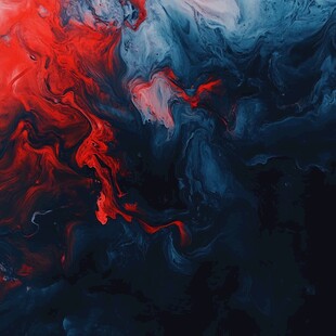 融合流动红蓝油漆背景
