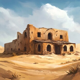 新疆魔鬼城插画