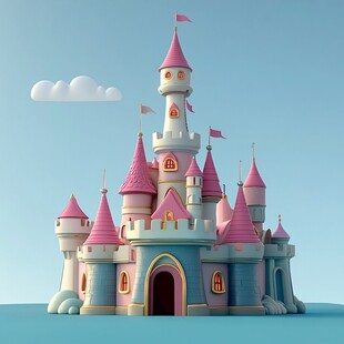 粉色漂浮城堡