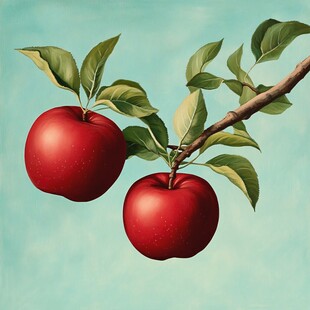 红苹果插画