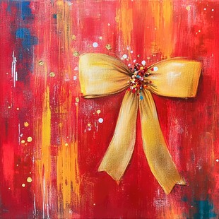 现代装饰画丝带飘带