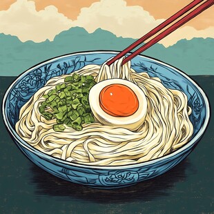 鸡蛋面插画