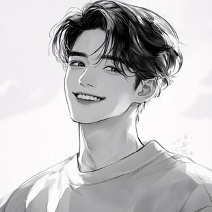 男生头像插画