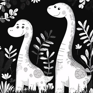 创意插画恐龙素材