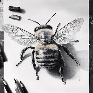 高清手绘蜜蜂