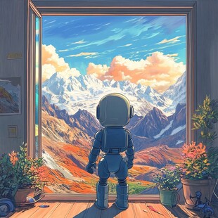 卡通宇航员3d画