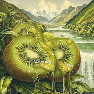 奇异果插画彩绘