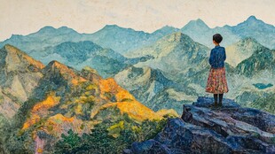 伏牛山主峰油画