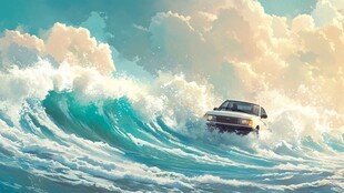 乘风破浪包装插画