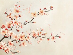 板绘梅花插画