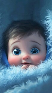 大头娃娃唯美图片