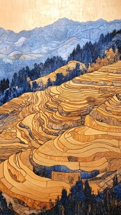 大幅梯田图