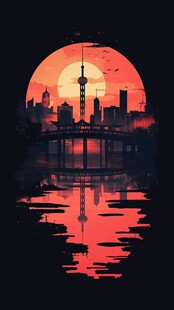 华东地区城市建筑插画