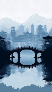 横店插画横店水墨山水