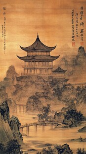 爱晚亭著名景点工笔画