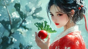 红衣少女设计古风