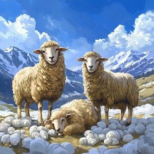 滩羊插画