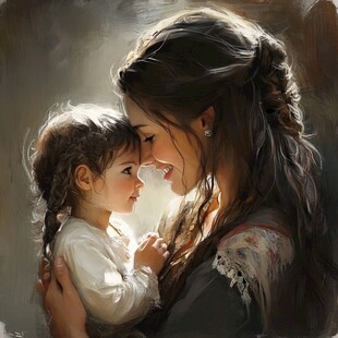 母亲节油画母亲节手绘