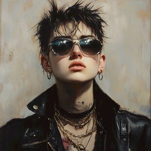 潮流酷帅颓废插画