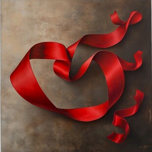 现代装饰画丝带飘带