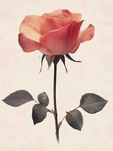 写实手绘玫瑰花素材