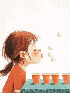 吹泡泡插画