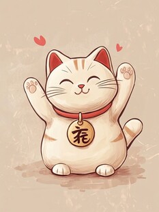 幸运小猫插画