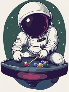 台球挂画台球插画