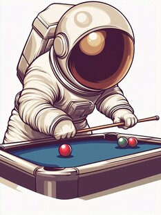 台球挂画台球插画