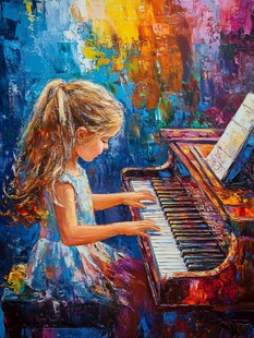 弹钢琴的小姑娘