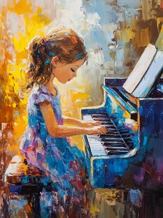 弹钢琴的小姑娘