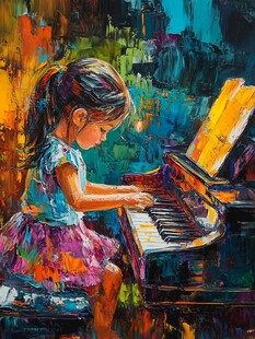 弹钢琴的小姑娘