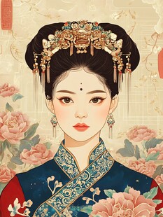 清宫美人插画