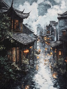 烟雨楼插画