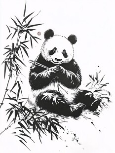 手绘大熊猫