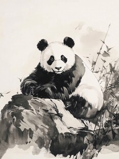 艺术画大熊猫
