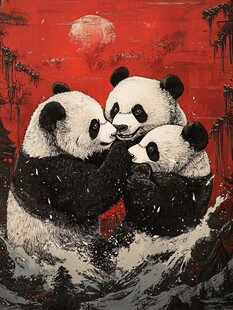 抽象画大熊猫