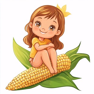 卡通杂粮女孩